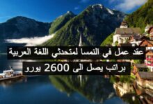 عقد عمل في النمسا لمتحدثي اللغة العربية براتب يصل الى 2600 يورو