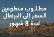 مطلوب متطوعين للسفر الى البرتغال لمدة 8 شهور