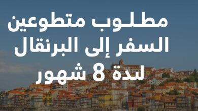 مطلوب متطوعين للسفر الى البرتغال لمدة 8 شهور