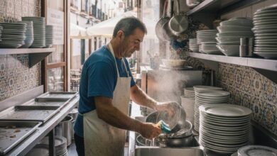 مطلوب عامل غسل الاواني في مطعم باسبانيا