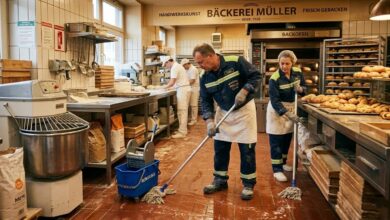 مطلوب عمال نظافة ذكور واناث في مخبزة بألمانيا