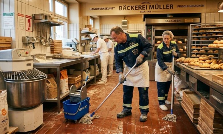 مطلوب عمال نظافة ذكور واناث في مخبزة بألمانيا