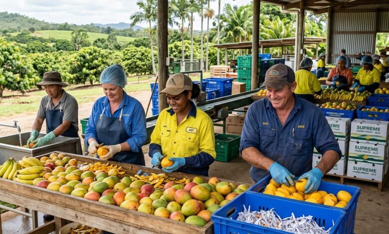 مطلوب عمال موسميين مؤقتين لتعبئة وتقشير الفاكهة في مزرعة بأستراليا