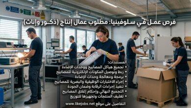 فرصة عمل في سلوفينيا: توظيف عمال إنتاج ذكور وإناث