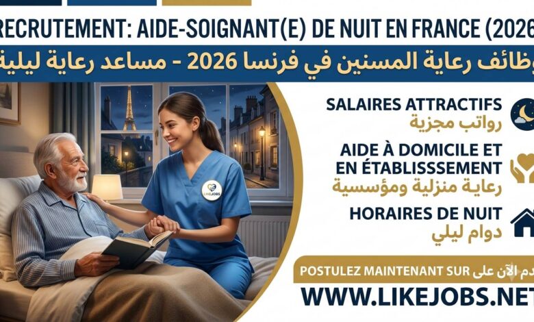 وظائف رعاية المسنين في فرنسا 2026.. توظيف مساعد رعاية ليلية برواتب مجزية