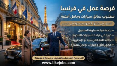 فرصة عمل في فرنسا: مطلوب سائق سيارات وحامل أمتعة بفندق 5 نجوم.