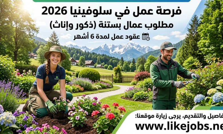وظائف في سلوفينيا 2026: مطلوب عمال بستنة (ذكور وإناث) بعقود عمل لمدة 6 أشهر