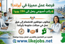 فرصة عمل بأيرلندا براتب أسبوعي يصل إلى 286 يورو
