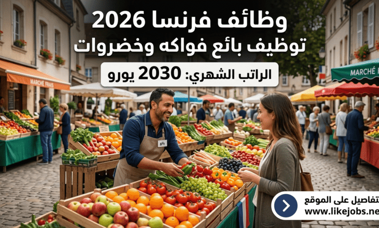 وظائف فرنسا 2026: توظيف بائع فواكه وخضراوات براتب شهري 2030 يورو