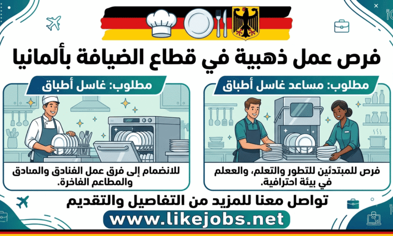 فرص عمل بألمانيا في قطاع الضيافة.. مطلوب غاسل أطباق ومساعد غاسل أطباق