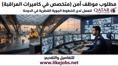 مطلوب موظف أمن متخصص في كاميرات المراقبة للعمل لدى الخطوط الجوية القطرية في الدوحة