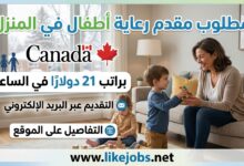 مطلوب مقدم رعاية أطفال في المنزل بكندا براتب 21 دولارًا في الساعة – التقديم عبر البريد الإلكتروني