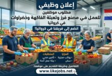 مطلوب موظفين في مصنع فرز وتعبئة الفاكهة والخضراوات في كرواتيا