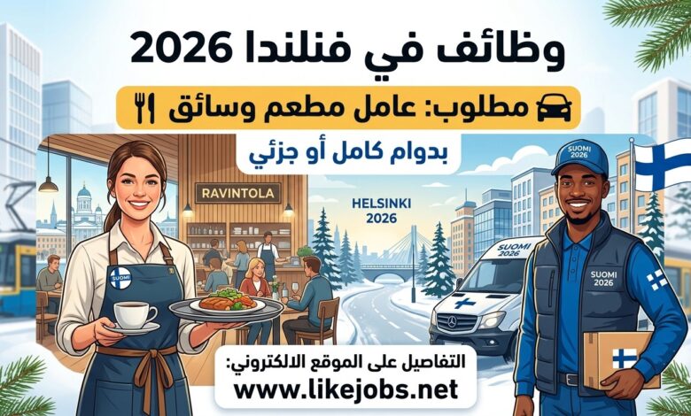 وظائف في فنلندا 2026: مطلوب عامل مطعم وسائق بدوام كامل أو جزئي