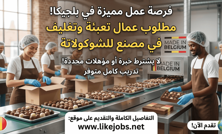فرصة عمل في بلجيكا: مطلوب عمال تعبئة وتغليف في مصنع للشوكولاتة