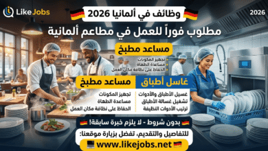 وظائف في ألمانيا 2026: مطلوب مساعد مطبخ وغاسل أطباق