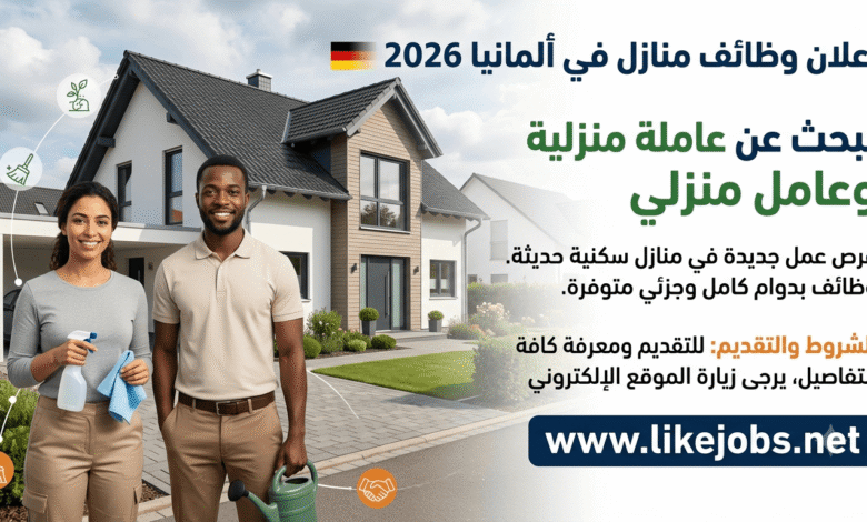 منازل في ألمانيا تبحث عن عاملة منزلية وعامل منزلي 2026 | الشروط والتقديم