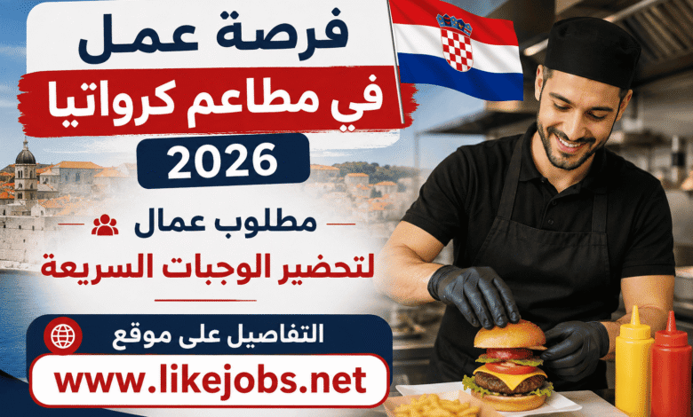 فرصة عمل في مطاعم كرواتيا 2026: مطلوب عمال لتحضير الوجبات السريعة