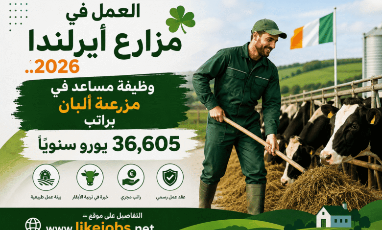 العمل في مزارع أيرلندا 2026.. وظيفة مساعد في مزرعة ألبان براتب 36,605 يورو سنويًا