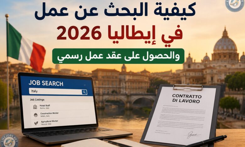 كيفية البحث عن عمل في إيطاليا 2026 والحصول على عقد عمل رسمي
