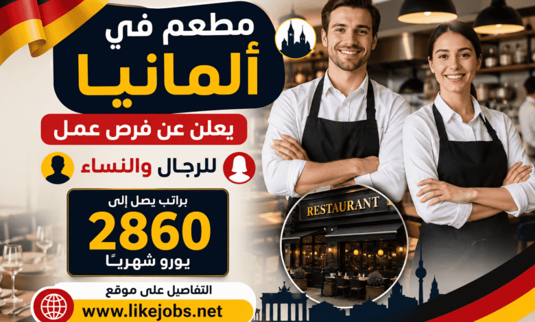 مطعم في ألمانيا يعلن عن فرص عمل للرجال والنساء براتب يصل إلى 2860 يورو شهريًا