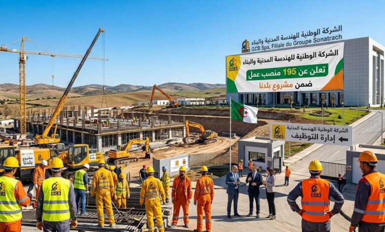 الشركة الوطنية للهندسة المدنية والبناء GCB تعلن عن 195 منصب عمل ضمن مشروع بلدنا