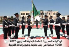 توظيف المديرية العامة لإدارة السجون 2026: 4000 منصبًا في رتب ضابط وعون إعادة التربية