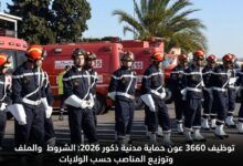 توظيف 3660 عون حماية مدنية ذكور 2026: الشروط والملف وتوزيع المناصب حسب الولايات