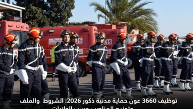 توظيف 3660 عون حماية مدنية ذكور 2026: الشروط والملف وتوزيع المناصب حسب الولايات