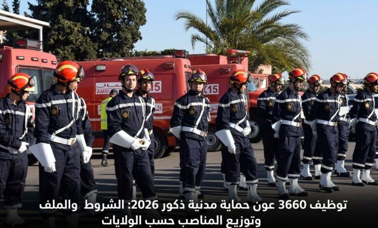 توظيف 3660 عون حماية مدنية ذكور 2026: الشروط والملف وتوزيع المناصب حسب الولايات
